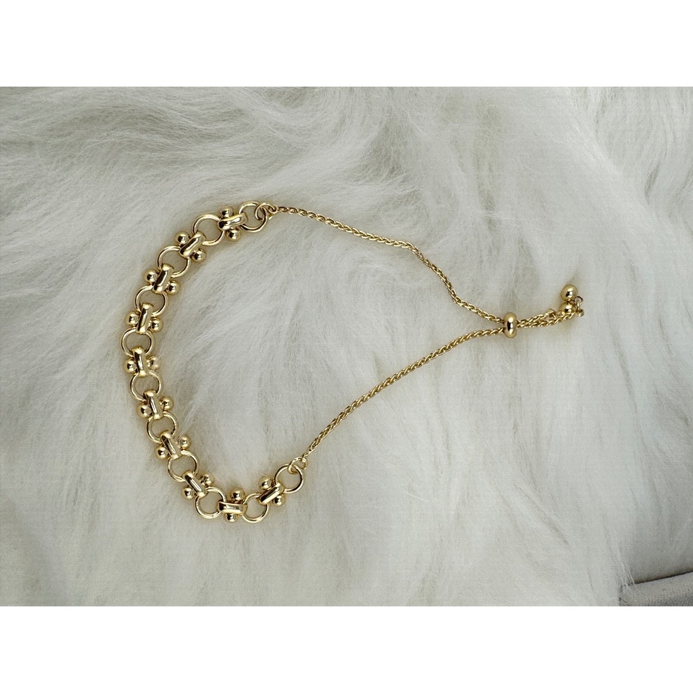 Gold Plated Adjustable Bolo Bracelet Link Chain Jewelry New - Picture 2 of 3